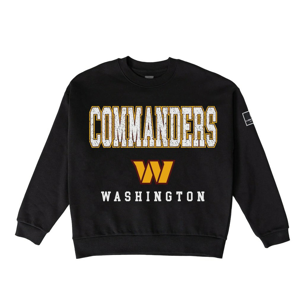 Washington Commanders Gameday Couture Women's Oversized Level Up Black Label Premium Fleece Sweatshirt - Black Sweatshirts