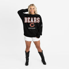 Chicago Bears Gameday Couture Women's Oversized Level Up Black Label Premium Fleece Sweatshirt - Black Sweatshirts