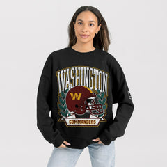Washington Commanders Gameday Couture Women's Oversized Victory Lane Black Label Premium Fleece Sweatshirt - Black Sweatshirts
