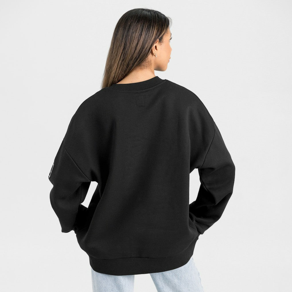 Washington Commanders Gameday Couture Women's Oversized Victory Lane Black Label Premium Fleece Sweatshirt - Black Sweatshirts