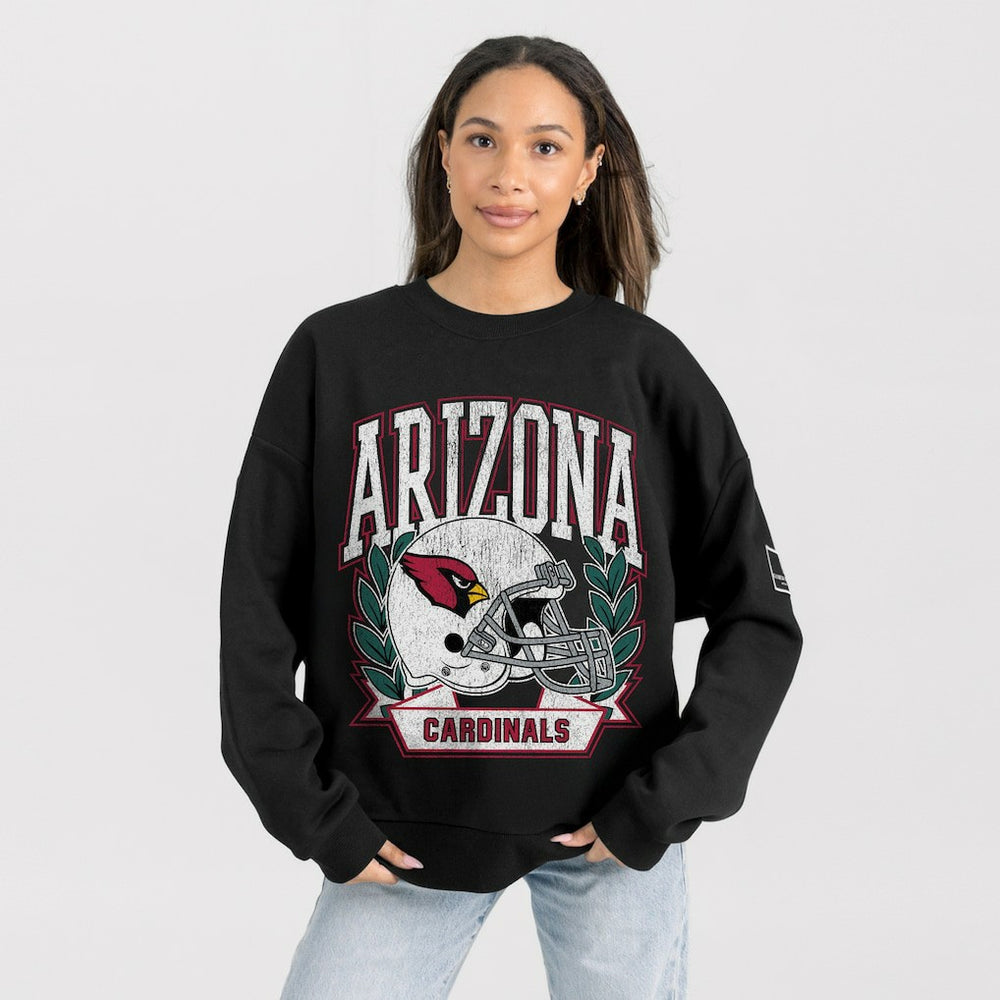 Arizona Cardinals Gameday Couture Women's Oversized Victory Lane Black Label Premium Fleece Sweatshirt - Black Sweatshirts