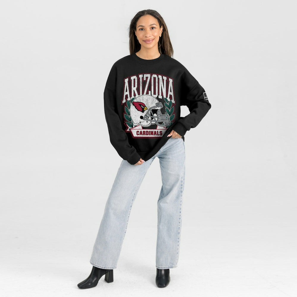Arizona Cardinals Gameday Couture Women's Oversized Victory Lane Black Label Premium Fleece Sweatshirt - Black Sweatshirts