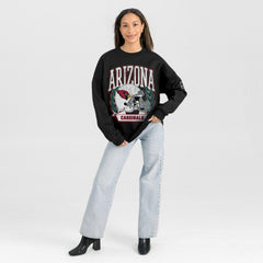 Arizona Cardinals Gameday Couture Women's Oversized Victory Lane Black Label Premium Fleece Sweatshirt - Black Sweatshirts