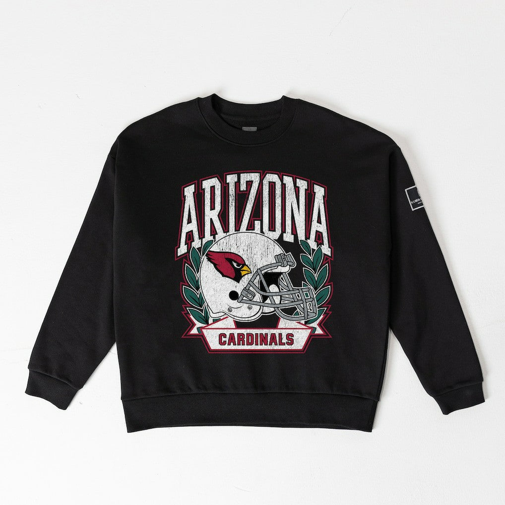 Arizona Cardinals Gameday Couture Women's Oversized Victory Lane Black Label Premium Fleece Sweatshirt - Black Sweatshirts