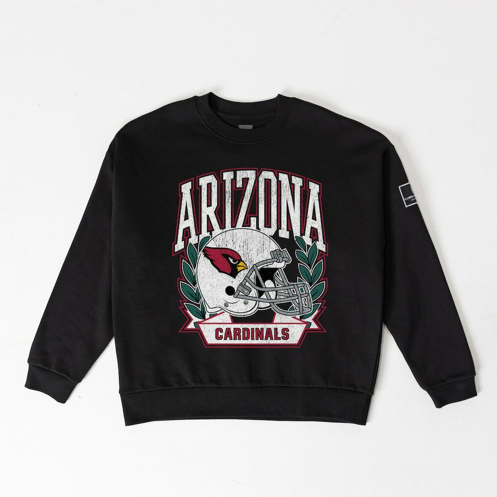 Arizona Cardinals Gameday Couture Women's Oversized Victory Lane Black Label Premium Fleece Sweatshirt - Black Sweatshirts