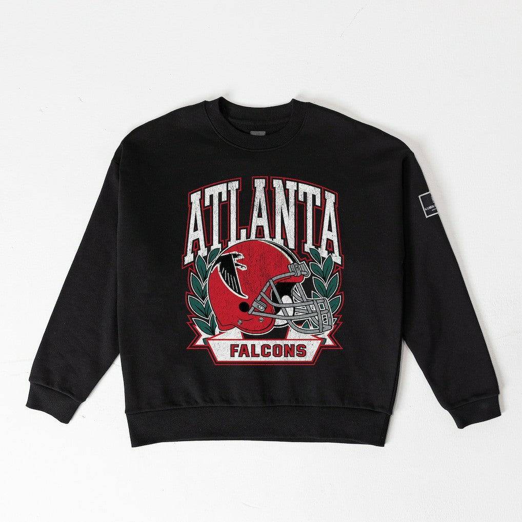Atlanta Falcons Gameday Couture Women's Oversized Victory Lane Black Label Premium Fleece Sweatshirt - Black Sweatshirts