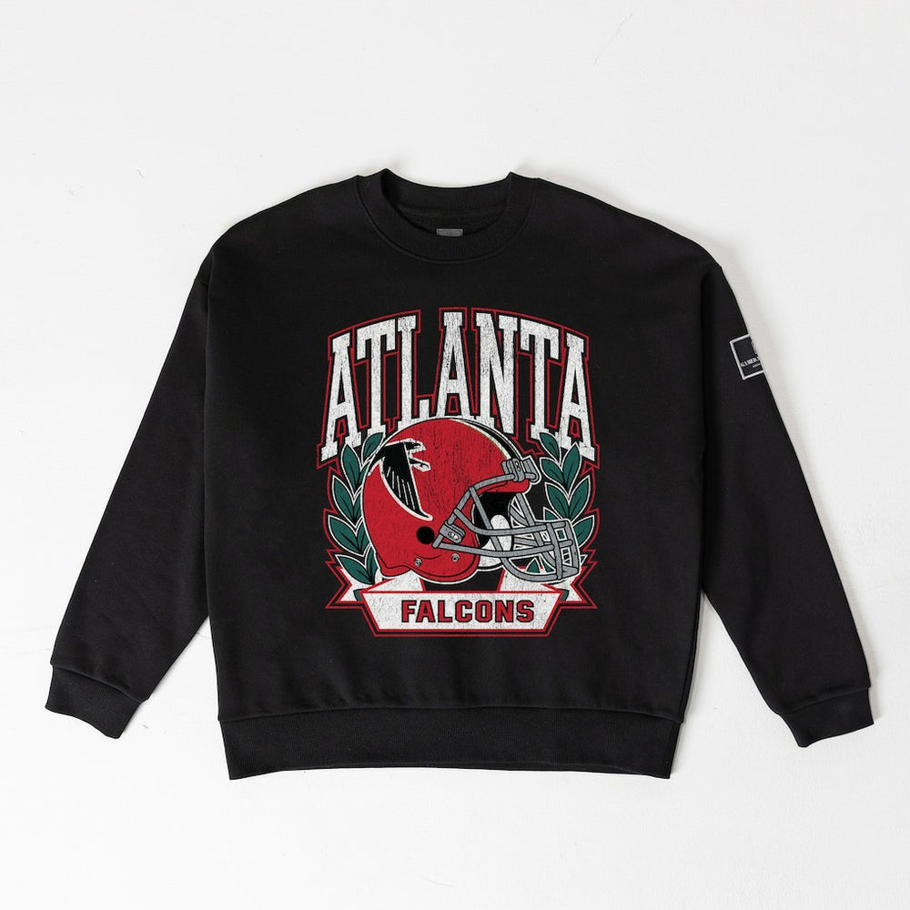 Atlanta Falcons Gameday Couture Women's Oversized Victory Lane Black Label Premium Fleece Sweatshirt - Black Sweatshirts