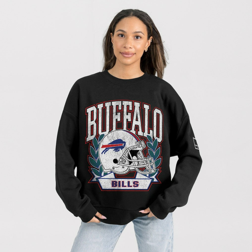 Buffalo Bills Gameday Couture Women's Oversized Victory Lane Black Label Premium Fleece Sweatshirt - Black Sweatshirts