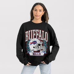 Buffalo Bills Gameday Couture Women's Oversized Victory Lane Black Label Premium Fleece Sweatshirt - Black Sweatshirts