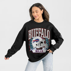 Buffalo Bills Gameday Couture Women's Oversized Victory Lane Black Label Premium Fleece Sweatshirt - Black Sweatshirts