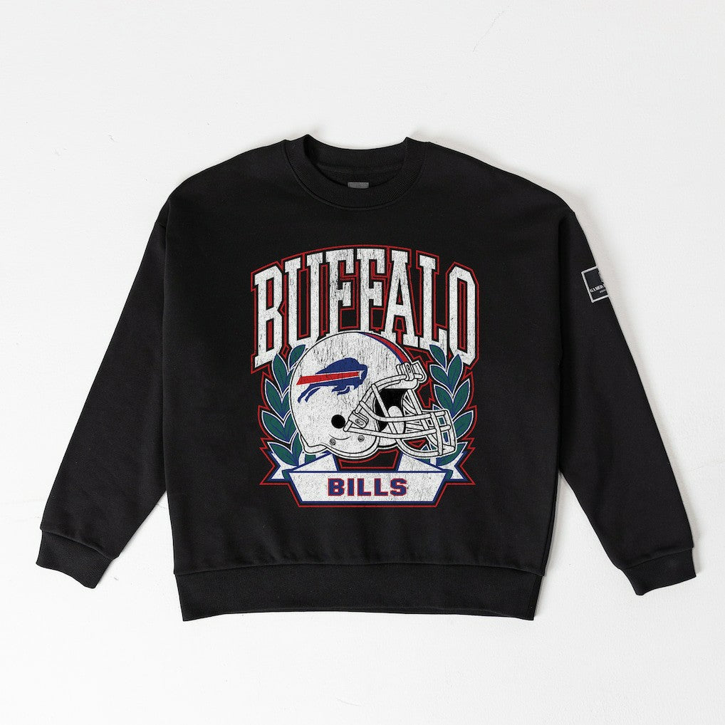 Buffalo Bills Gameday Couture Women's Oversized Victory Lane Black Label Premium Fleece Sweatshirt - Black Sweatshirts
