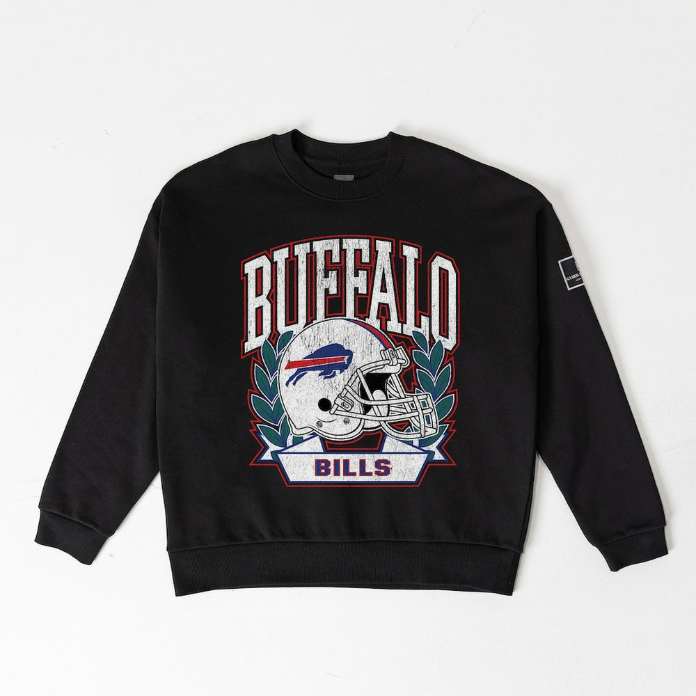 Buffalo Bills Gameday Couture Women's Oversized Victory Lane Black Label Premium Fleece Sweatshirt - Black Sweatshirts