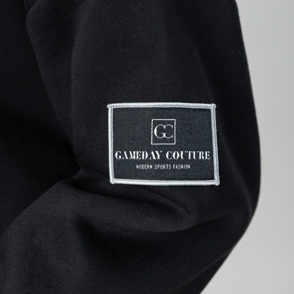 Carolina Panthers Gameday Couture Women's Oversized Victory Lane Black Label Premium Fleece Sweatshirt - Black Sweatshirts