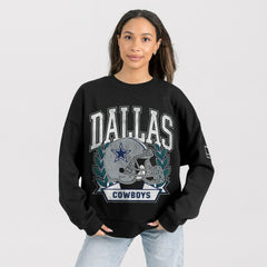 Dallas Cowboys Gameday Couture Women's Oversized Victory Lane Black Label Premium Fleece Sweatshirt - Black Sweatshirts
