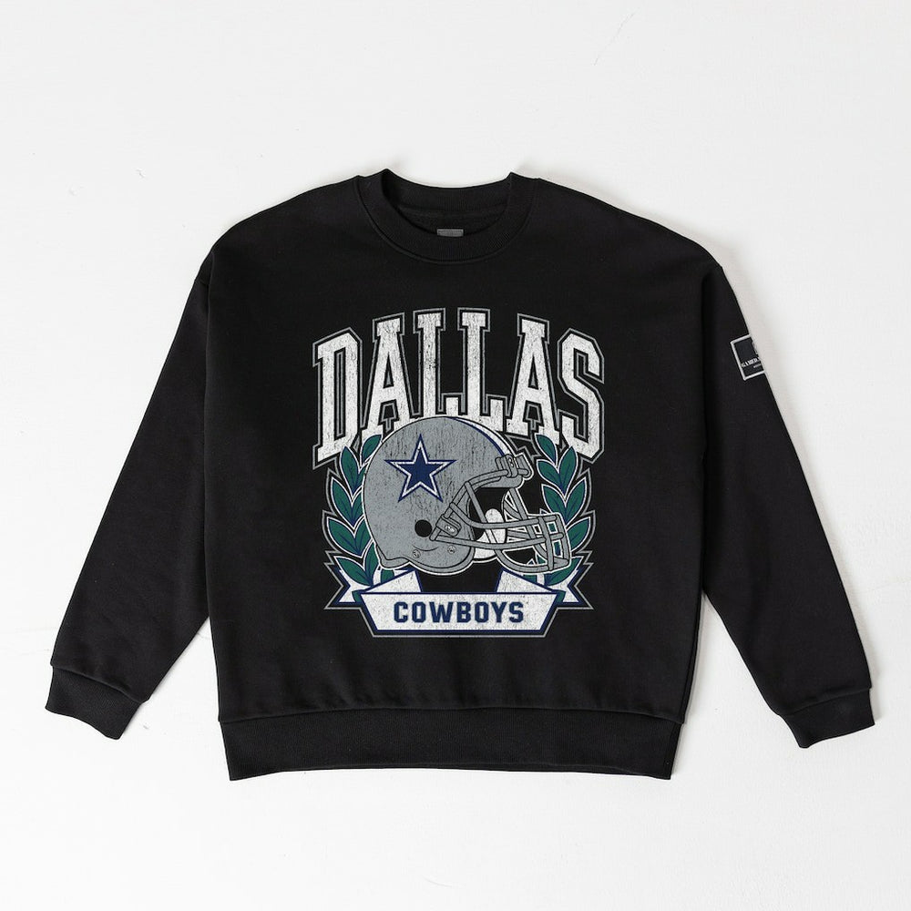 Dallas Cowboys Gameday Couture Women's Oversized Victory Lane Black Label Premium Fleece Sweatshirt - Black Sweatshirts