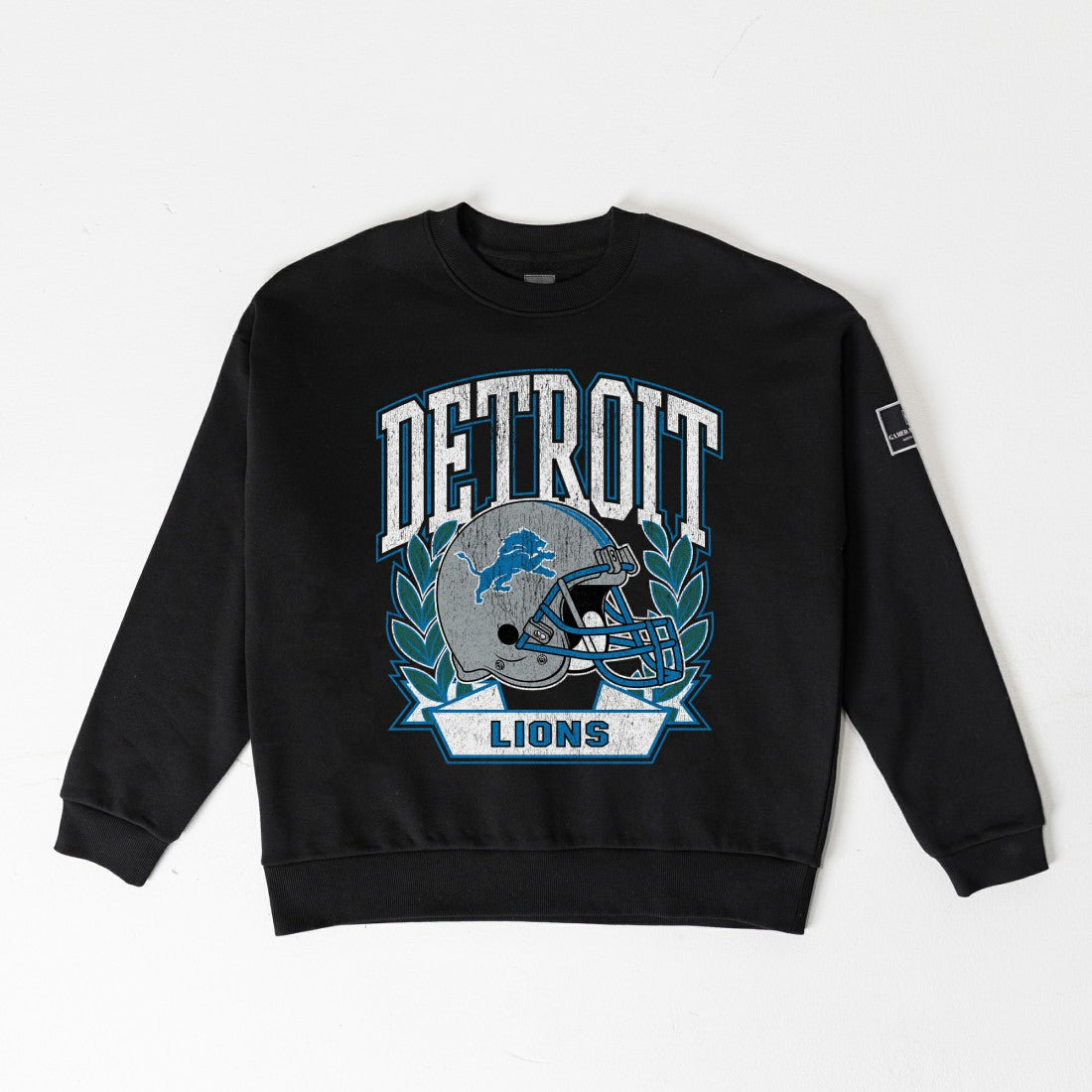 Detroit Lions Gameday Couture Women's Oversized Victory Lane Black Label Premium Fleece Sweatshirt - Black Sweatshirts