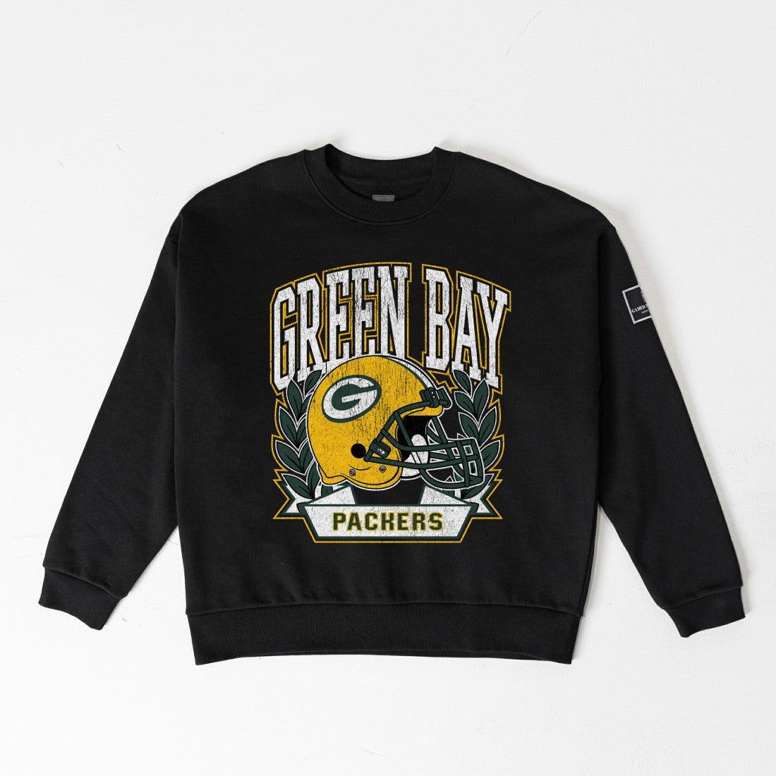 Green Bay Packers Gameday Couture Women's Oversized Victory Lane Black Label Premium Fleece Sweatshirt - Black Sweatshirts