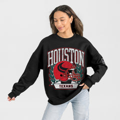 Houston Texans Gameday Couture Women's Oversized Victory Lane Black Label Premium Fleece Sweatshirt - Black Sweatshirts