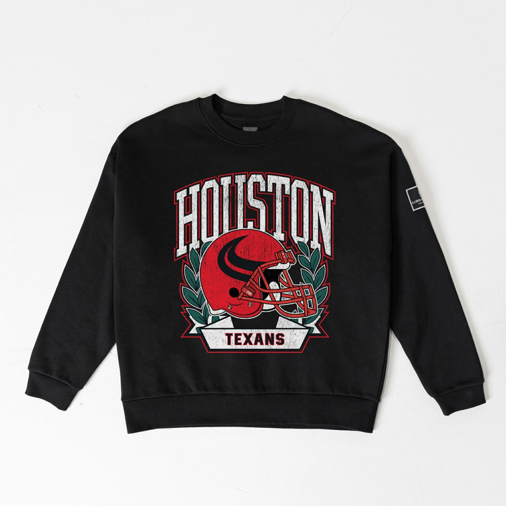 Houston Texans Gameday Couture Women's Oversized Victory Lane Black Label Premium Fleece Sweatshirt - Black Sweatshirts