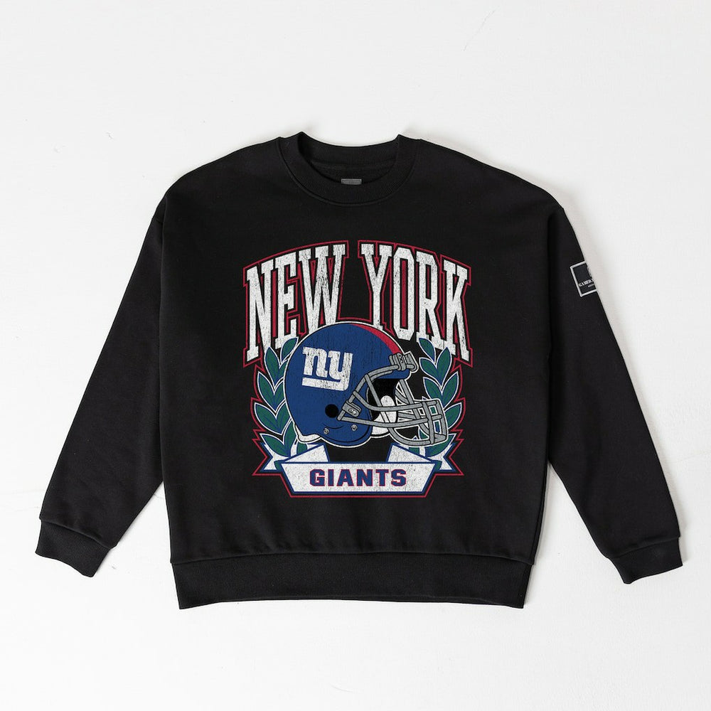 New York Giants Gameday Couture Women's Oversized Victory Lane Black Label Premium Fleece Sweatshirt - Black Sweatshirts