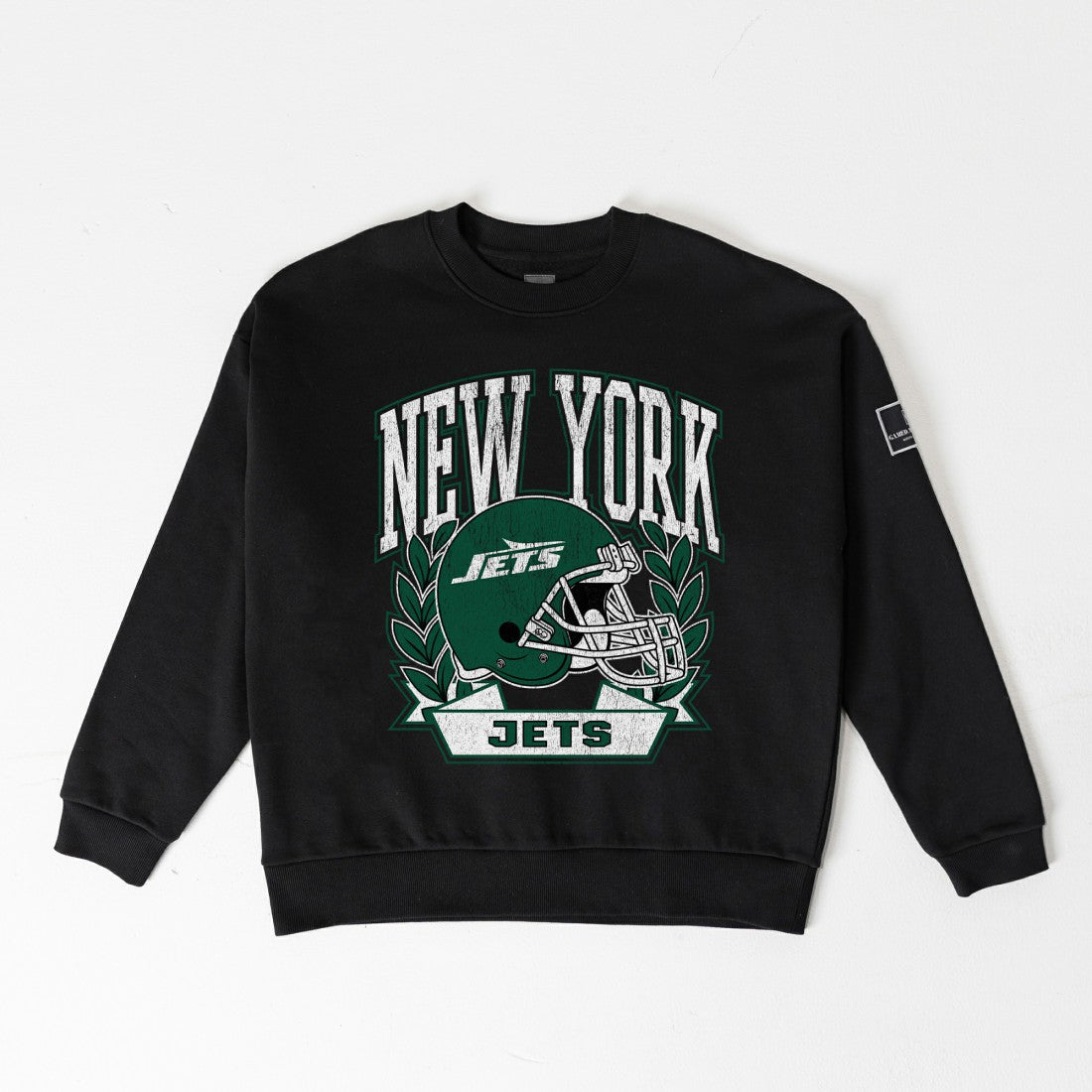 New York Jets Gameday Couture Women's Oversized Victory Lane Black Label Premium Fleece Sweatshirt - Black Sweatshirts