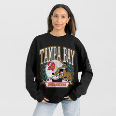 Tampa Bay Buccaneers Gameday Couture Women's Oversized Victory Lane Black Label Premium Fleece Sweatshirt - Black Sweatshirts