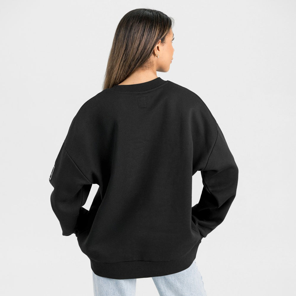 Tampa Bay Buccaneers Gameday Couture Women's Oversized Victory Lane Black Label Premium Fleece Sweatshirt - Black Sweatshirts