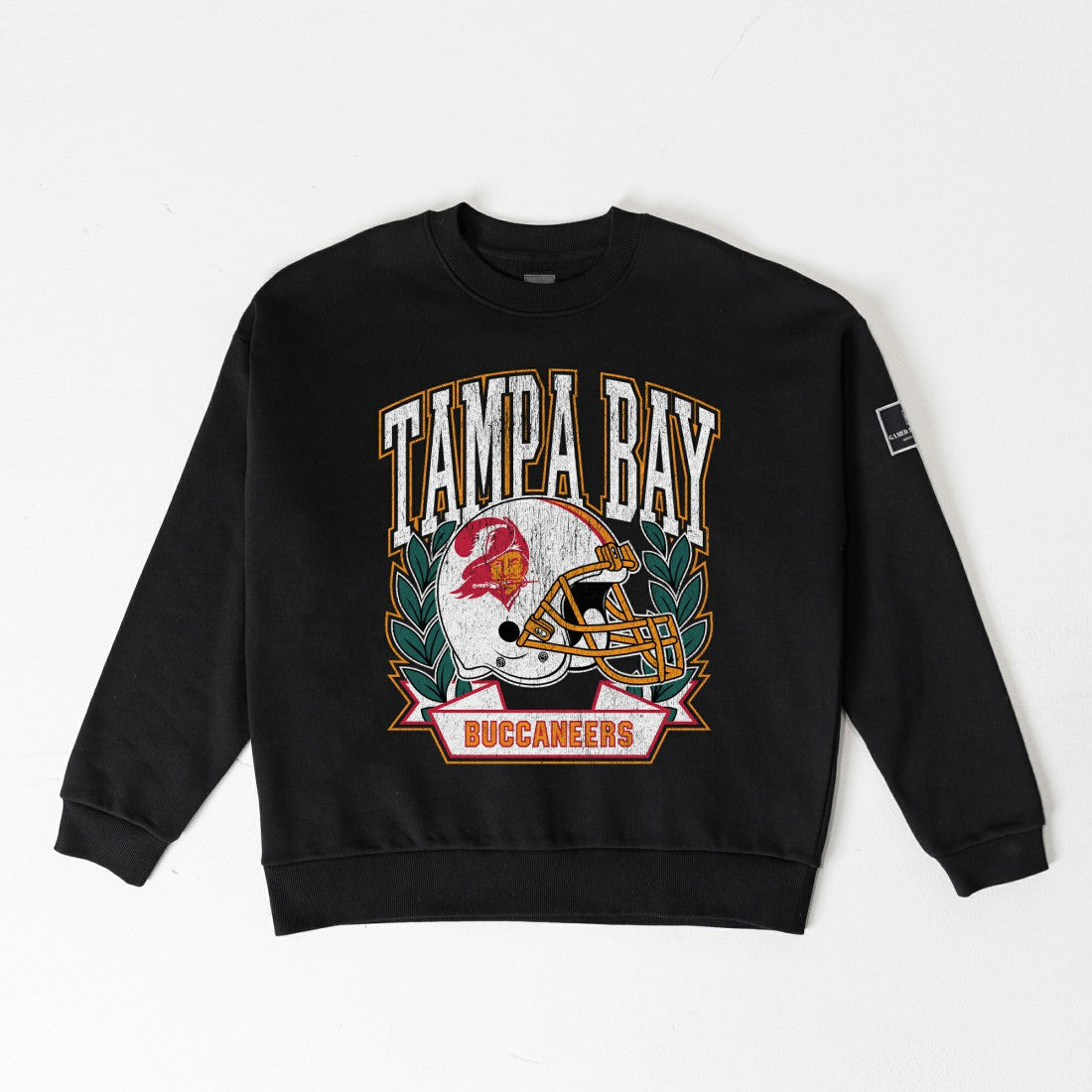 Tampa Bay Buccaneers Gameday Couture Women's Oversized Victory Lane Black Label Premium Fleece Sweatshirt - Black Sweatshirts