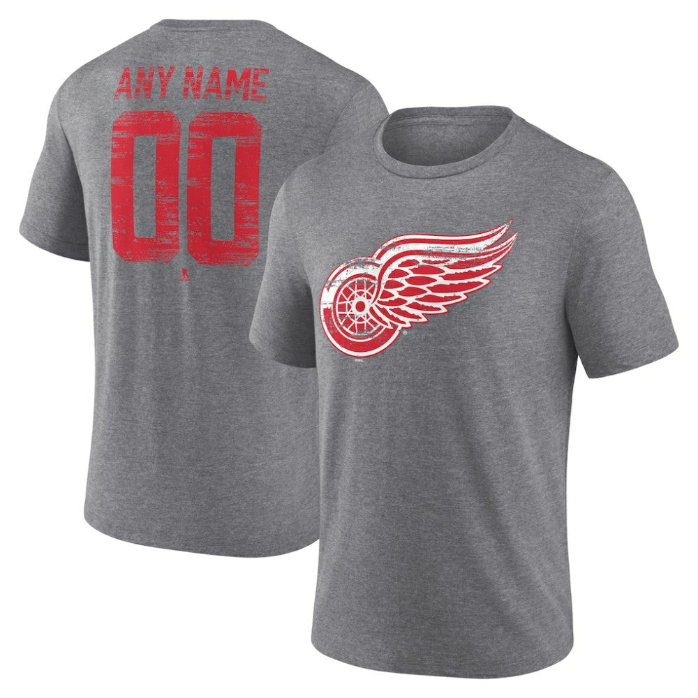 Detroit Red Wings Heritage Custom Tri-Blend T-Shirt - Gray | US 203467414