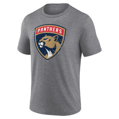 Florida Panthers Heritage Custom Tri-Blend T-Shirt - Gray | US 203467418