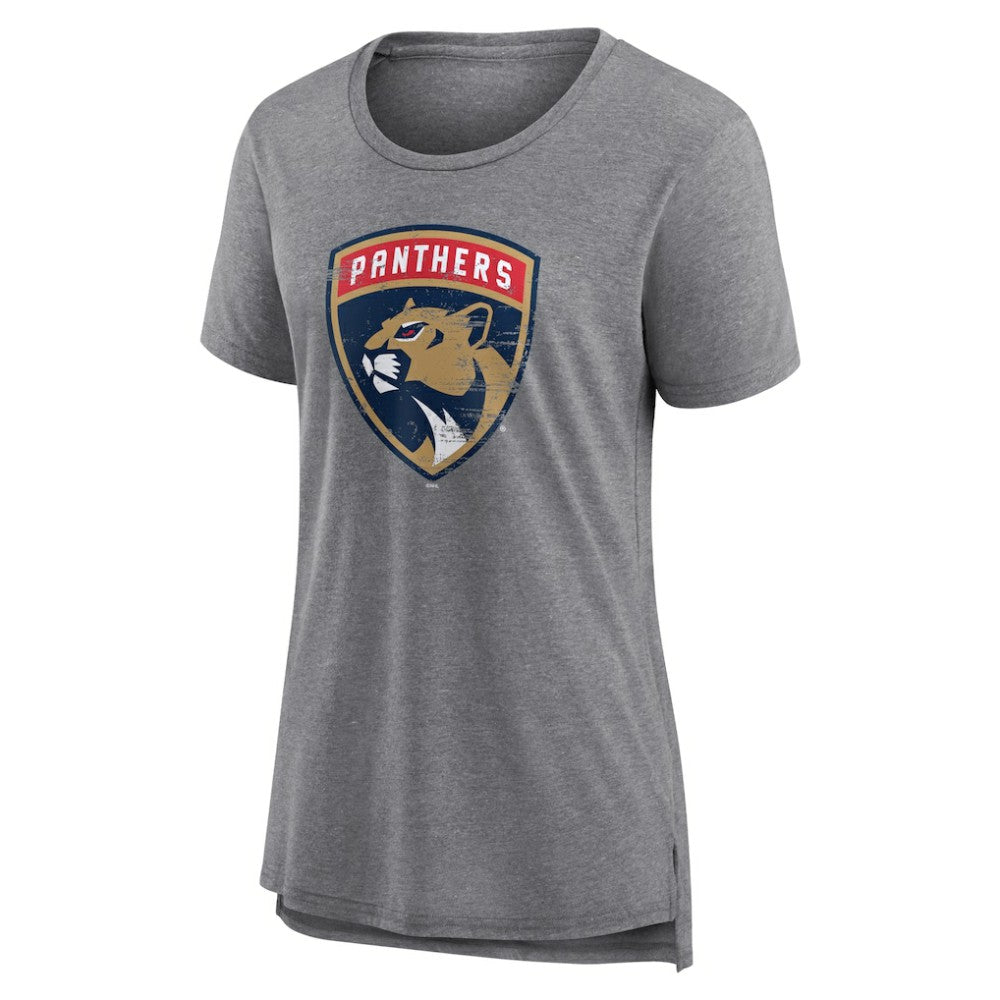 Florida Panthers Women's Heritage Custom Tri-Blend T-Shirt - Gray | US 203467419