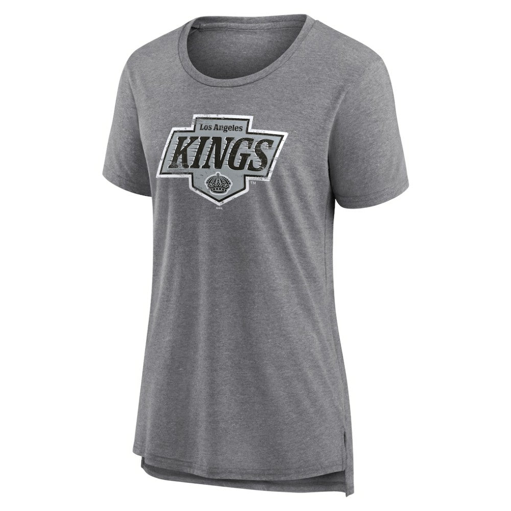 Los Angeles Kings Women's Heritage Custom Tri-Blend T-Shirt - Gray | US 203467421