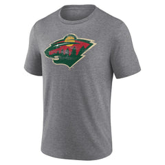 Minnesota Wild Heritage Custom Tri-Blend T-Shirt - Gray | US 203467422