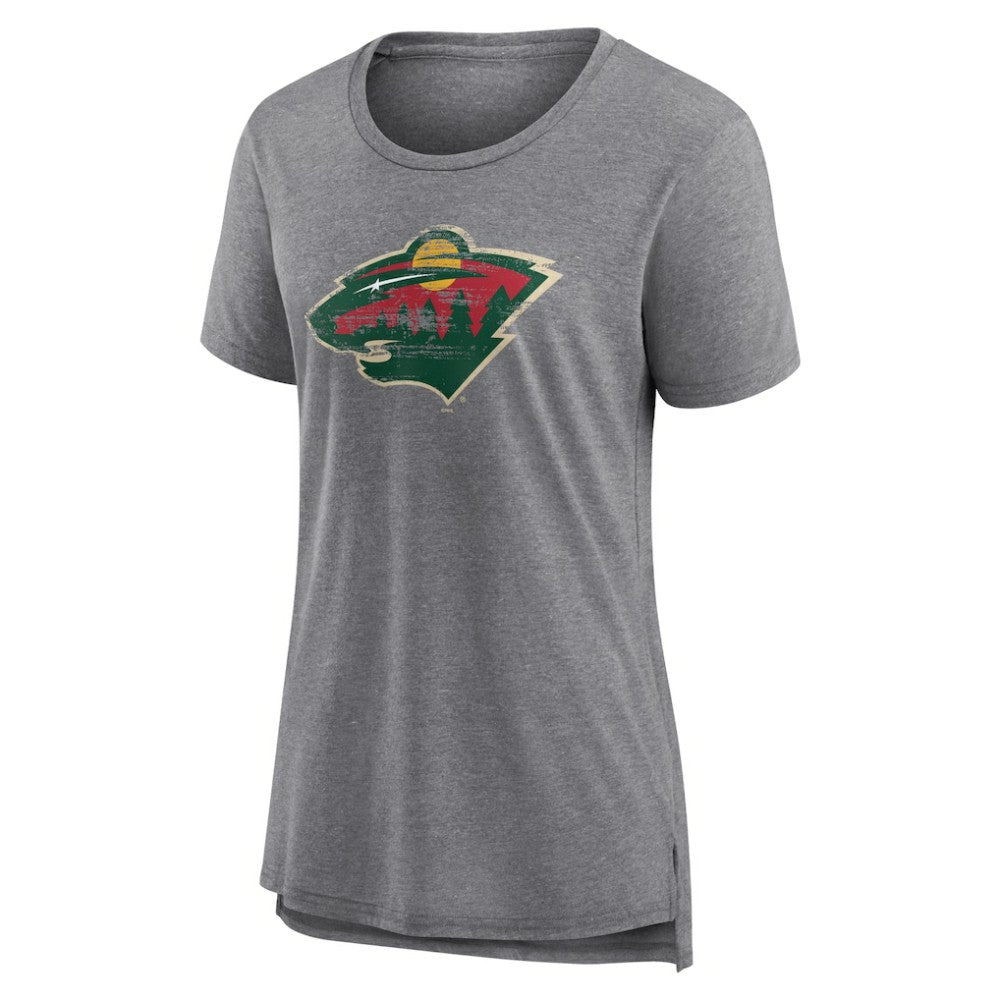 Minnesota Wild Women's Heritage Custom Tri-Blend T-Shirt - Gray | US 203467423