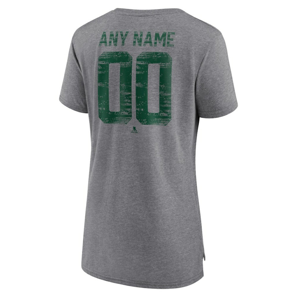 Minnesota Wild Women's Heritage Custom Tri-Blend T-Shirt - Gray | US 203467423