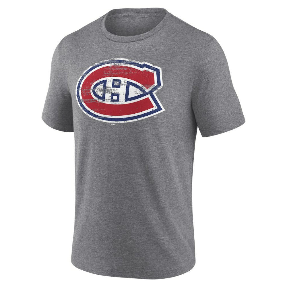 Montreal Canadiens Heritage Custom Tri-Blend T-Shirt - Gray | US 203467424