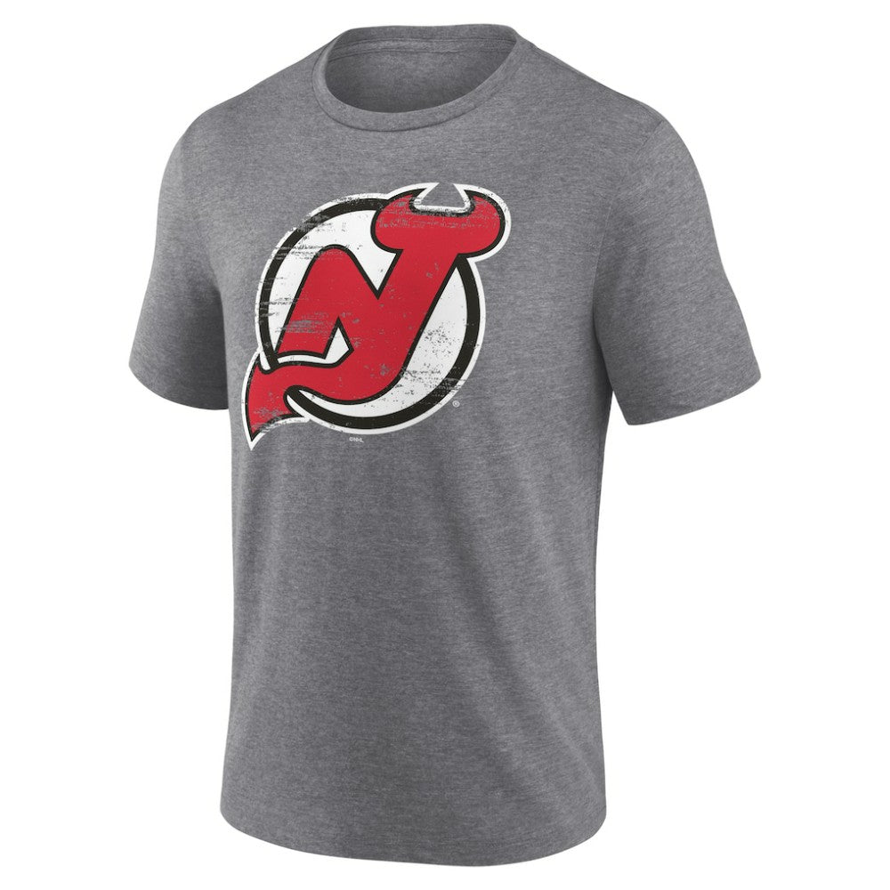 New Jersey Devils Heritage Custom Tri-Blend T-Shirt - Gray | US 203467428