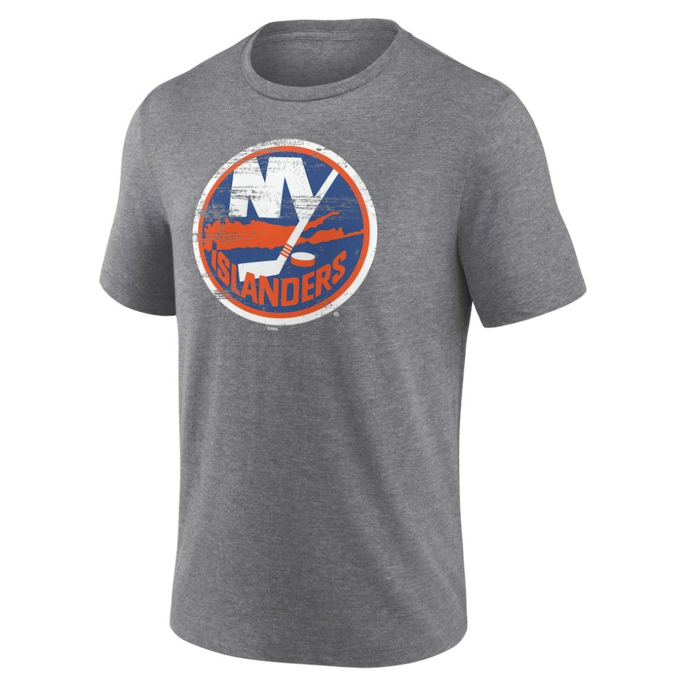 New York Islanders Heritage Custom Tri-Blend T-Shirt - Gray | US 203467430