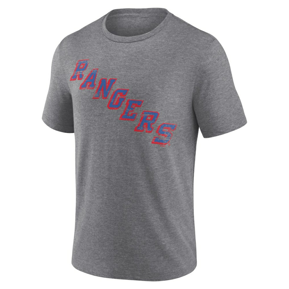 New York Rangers Heritage Custom Tri-Blend T-Shirt - Gray | US 203467432