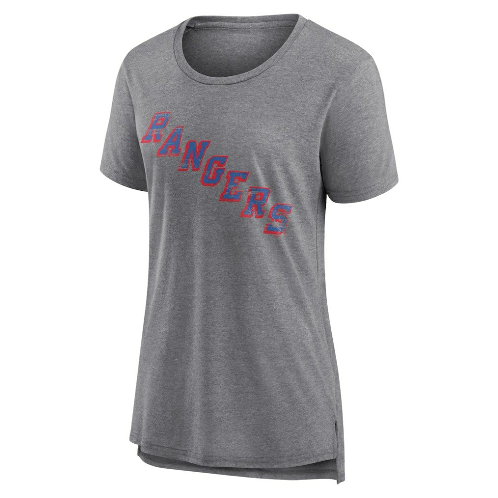 New York Rangers Women's Heritage Custom Tri-Blend T-Shirt - Gray | US 203467433
