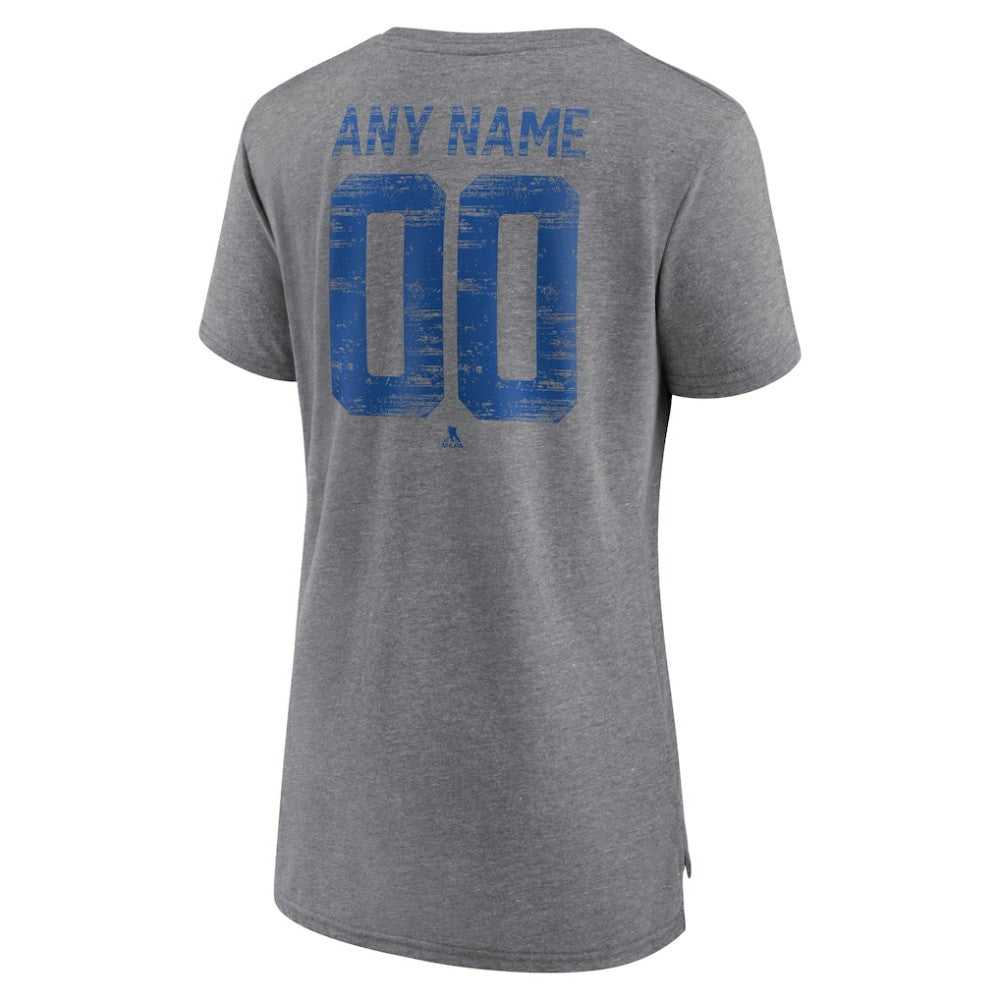 New York Rangers Women's Heritage Custom Tri-Blend T-Shirt - Gray | US 203467433