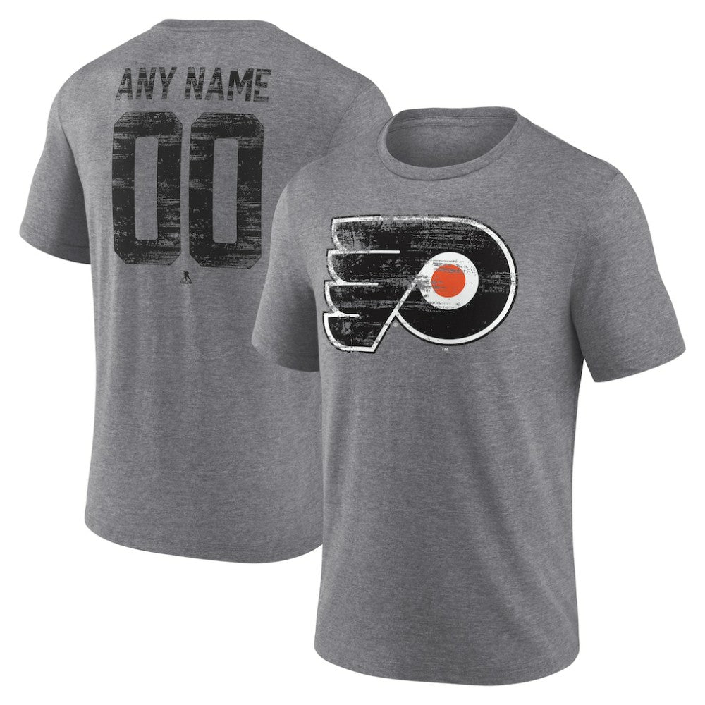 Philadelphia Flyers Heritage Custom Tri-Blend T-Shirt - Gray | US 203467436
