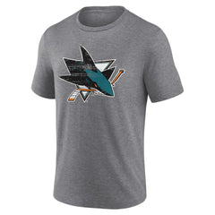San Jose Sharks Heritage Custom Tri-Blend T-Shirt - Gray | US 203467440
