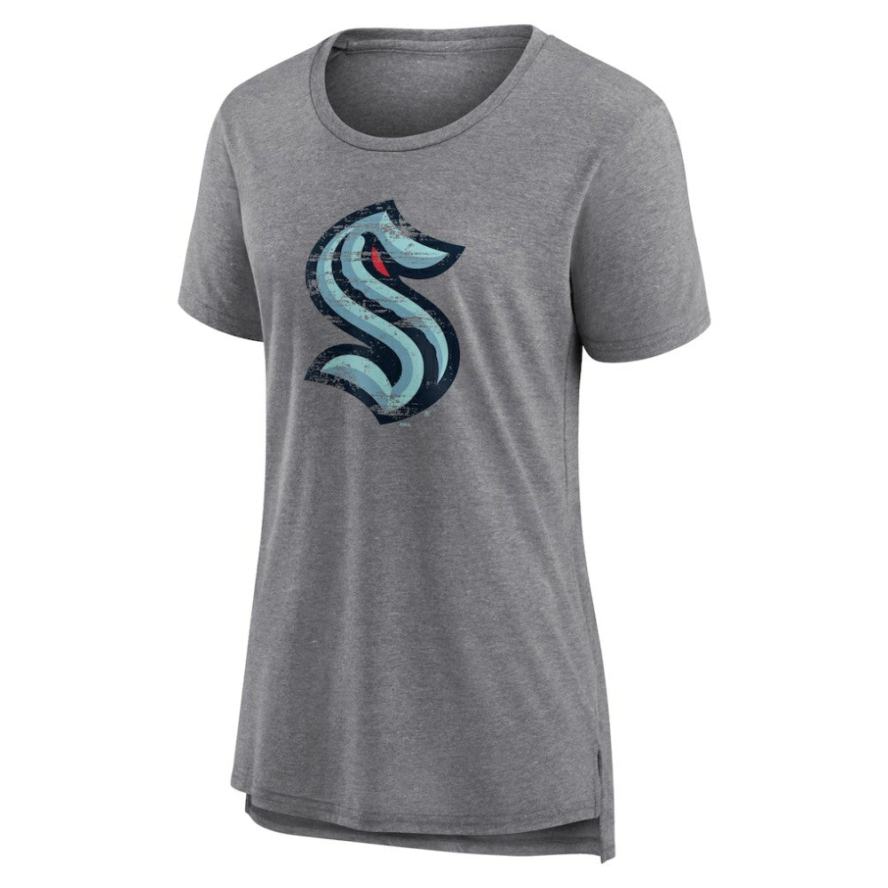 Seattle Kraken Women's Heritage Custom Tri-Blend T-Shirt - Gray | US 203467443