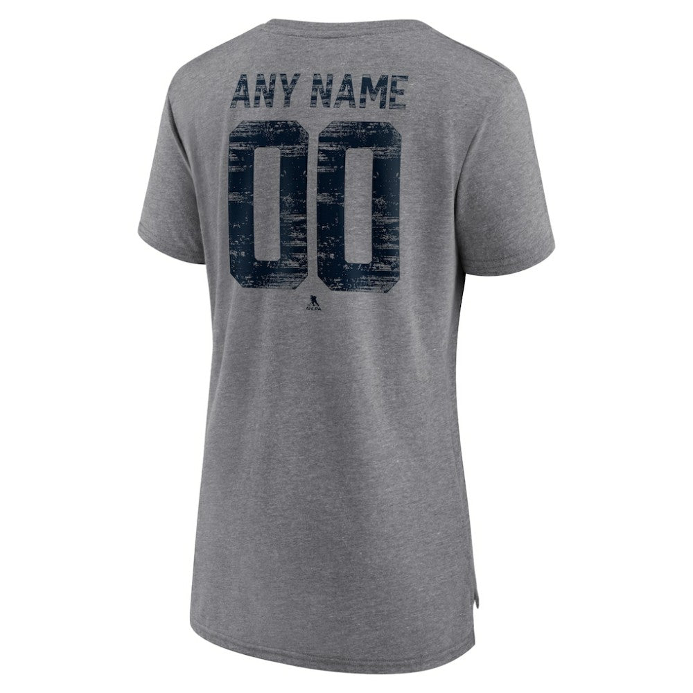 Seattle Kraken Women's Heritage Custom Tri-Blend T-Shirt - Gray | US 203467443