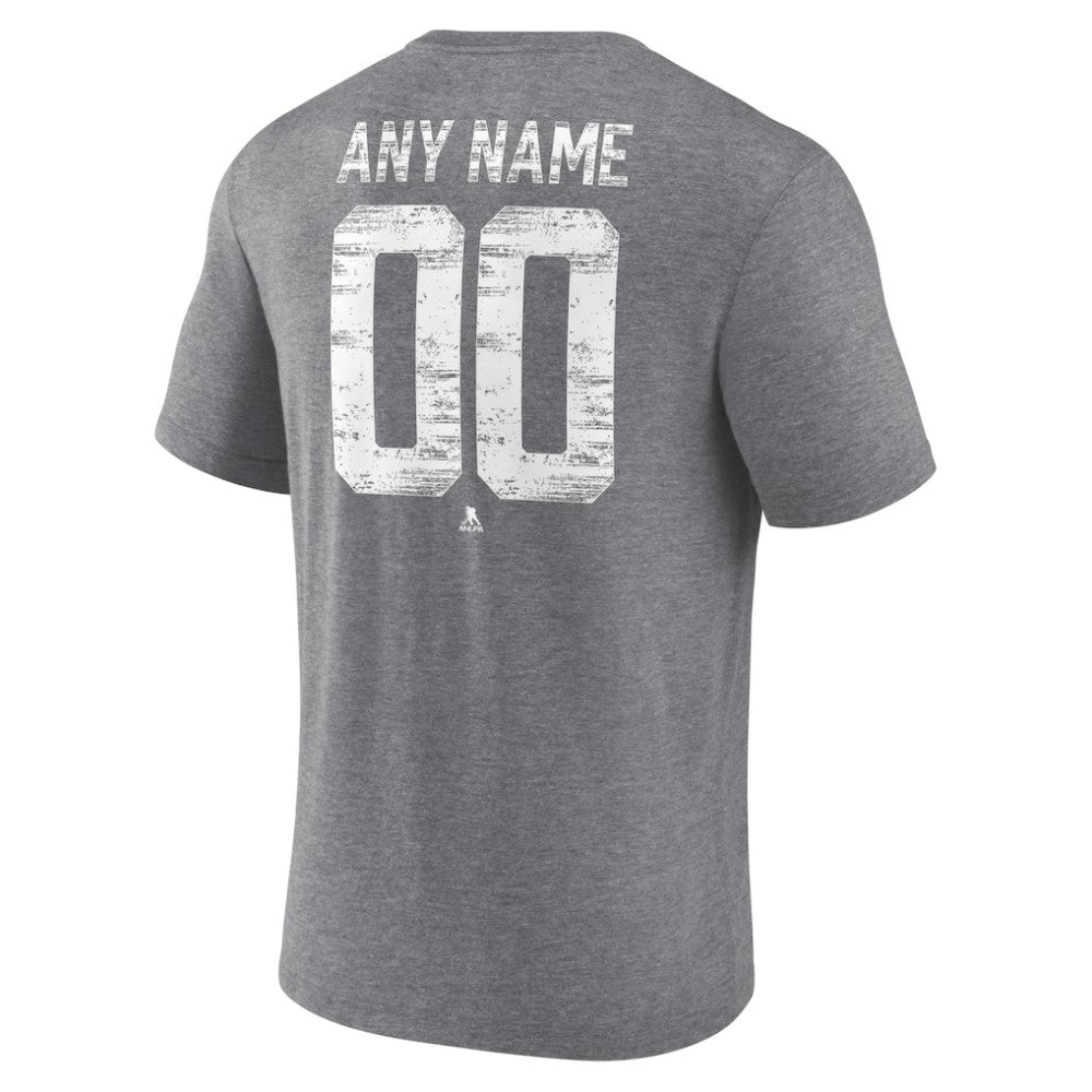 Tampa Bay Lightning Heritage Custom Tri-Blend T-Shirt - Gray | US 203467446