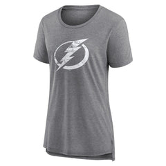 Tampa Bay Lightning Women's Heritage Custom Tri-Blend T-Shirt - Gray | US 203467447