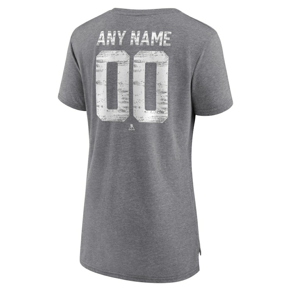 Tampa Bay Lightning Women's Heritage Custom Tri-Blend T-Shirt - Gray | US 203467447