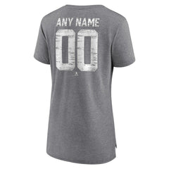 Tampa Bay Lightning Women's Heritage Custom Tri-Blend T-Shirt - Gray | US 203467447