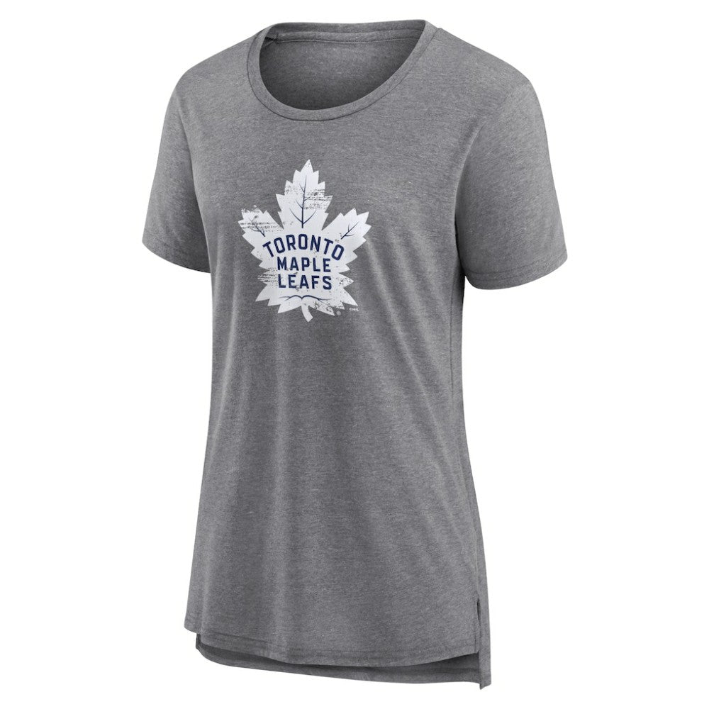 Toronto Maple Leafs Women's Heritage Custom Tri-Blend T-Shirt - Gray | US 203467449